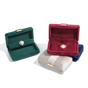 WEIMEI Custom Luxury High End Velvet Jewelry Packaging Wholesale <b>Earring</b> Jewelry Packaging Octagonal Velvet Ring <b>Box</b> - Product Image 1