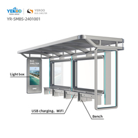 Parada de Autobús Inteligente de Alta Luminosidad con Marco de Aluminio, Carga Solar, Encendido/Apagado Automático, Resistente a la Intemperie para Uso Público en Exteriores