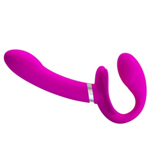 Vibrations dildo für Frauen Wiederauf ladbarer tragbarer Schmetterlings vibrator mit doppeltem Verwendung zweck für Lesben Strap On Pussy Massager G-Punkt Vibrator - Product Image 3