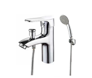 Chreom 2m tuyaux robinet de baignoire en laiton à main avec <span class=keywords><strong>support</strong></span> ABS système d'<span class=keywords><strong>eau</strong></span> chaude et <span class=keywords><strong>froide</strong></span> noyau de vanne en céramique à montage monotrou - Product Image 1