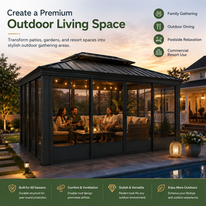 Système intelligent de véranda imperméable avec moustiquaire <span class=keywords><strong>et</strong></span> toit ouvrant, structure en aluminium durable 12*14 pieds pour jardin <span class=keywords><strong>et</strong></span> cour arrière - Product Image 3
