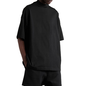 Camiseta Extra Grande de Corte Cuadrado, 100% Algodón, para Hombre, Hombros Caídos, Estilo Urbano, Logotipo Personalizado, Cuello Redondo Simulado, Camiseta Corta Lisa para Hombre - Product Image 3