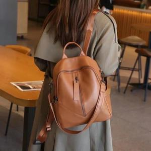 AndoBag Zipper <b>Backpacks</b> for Women Genuine Cow Leather Fashion <b>Large</b> Capacity Shoulder Bag Ladies Handbag 8539 - Product Image 2