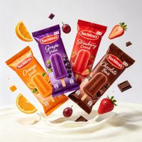 Sachet d'emballage personnalisable pour crème glacée et bâtonnets glacés de qualité alimentaire avec scellages central et arrière, en aluminium perlé anti-gel à motif dentelé