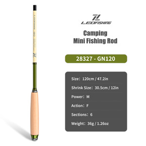 <span class=keywords><strong>Canne</strong></span> à pêche télescopique mini Wildtrek 1,2 <span class=keywords><strong>m</strong></span>/1,6 cm/2 cm, action rapide, en fibre de <span class=keywords><strong>carbone</strong></span>, avec poignée en bois, pour le camping - Product Image 3