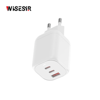 Chargeur rapide universel WISESIR 65W GaN avec prise pliable, sortie 1A2C, PD QC3.0 PPS OVP OTP, efficacité 92%, voyage, bureau, maison
