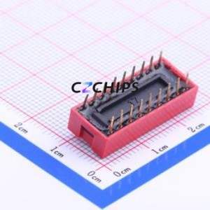DS-09RP DIP Switch Through hole Component (THT) Switch Flat Toggle, Raised Type Single Pole Single Throw 9-Bit 2.54mm - Product Image 2