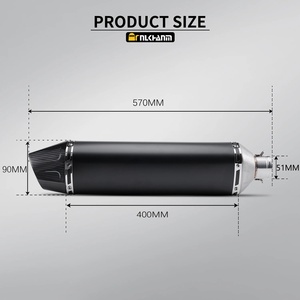 Silencieux universel 51 mm <span class=keywords><strong>SC</strong></span> en acier inoxydable et fibre de carbone pour moto, nouveau Nlkhanm, garantie 12 mois, 570 mm, R6 MT09 <span class=keywords><strong>Ninja</strong></span> GSX - Product Image 2