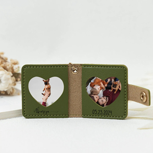 Porte-clés en cuir avec photo, Cadeaux pour hommes en cuir, Porte-clés gravé avec photo, Cadeau photo, Cadeau d'anniversaire - Product Image 4