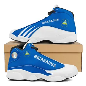 印花尼加拉瓜国旗青少年运动鞋休闲舒适耐用跑鞋户外鞋男式篮球运动鞋