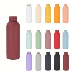 Couples Valentine's Day Gift Colorful Rubber Paint Colorful Small Mouth Vacuum Water <b>Bottle</b> - Product Image 1