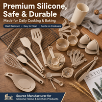 Ensemble d'accessoires de cuisine YMS 21 pièces Modernas en silicone de haute qualité, antiadhésif, rose, outils de cuisine, ustensiles, vaisselle