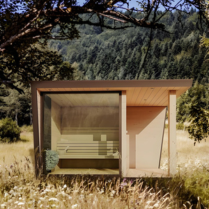 Sauna commercial moderne en cèdre rouge/hemlock, <span class=keywords><strong>douche</strong></span> vapeur humide, capacité 2 personnes, 6KW/12KW, électrique, <span class=keywords><strong>solaire</strong></span>, design écologique - Product Image 1