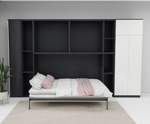 Letto a Scomparsa Verticale Moderno Pieghevole Salvaspazio con Struttura in Metallo Letto a Muro Richiudibile - Product Image 4