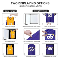 Boîte de présentation haut de gamme pour maillots, vitrine murale en bois noir pour maillots de sport et objets de collection