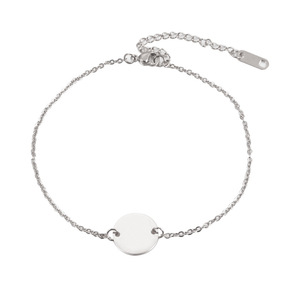 Round Charm Bracelet 1.5*15+6CM Stainless Steel Lettering Fashion Jewelry Friendship Charm Bracelets Id Name Blank