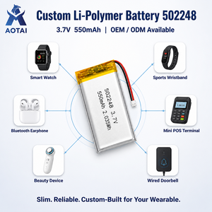 Batterie Li-Polymère 502248 3.7V 550mAh Prix de Gros Direct Usine OEM ODM Cellule Rechargeable au Lithium Polymère Personnalisée - Product Image 3