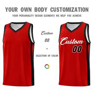 Camiseta de Baloncesto Clásica Personalizada Roja y Negra - Product Image 4