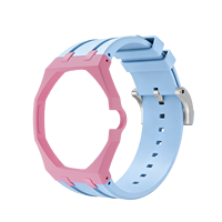 Lionorm Luxus-Mod-Kit für AP -swatch Royal Pop Biokeramik-Gehäuse 3-Uhr-Krone Gummiarmband Wasserdichtes Uhrenband-Set