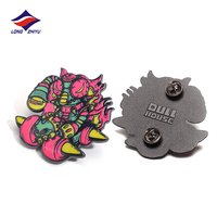 Longzhiyu, 20 Años de Experiencia en Fabricación OEM, Insignias de Aleación de Zinc con Esmalte Suave, Broches Metálicos Personalizados con Relieve 2D