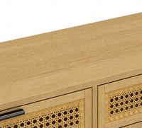 Table console de luxe en MDF et rotin, 2 tiroirs, gain de place, design moderne, pour bureau à domicile, salon ou coiffeuse – Vente directe usine