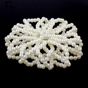 FF2539 Voile à cheveux en crochet fait main avec perles, pour ballet, danse, patinage, usage quotidien, couvre-chignon perlé - Product Image 2