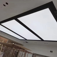 Plafond en tissu tendu PVC ignifuge et résistant au feu avec cadre en aluminium, boîte à lumière LED 10000 lumens