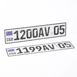 하이 퀄리티 인쇄 유로 크기 콩고 금속 알루미늄 반사 양각 자동차 번호 번호판 홀로그램 워터 마크