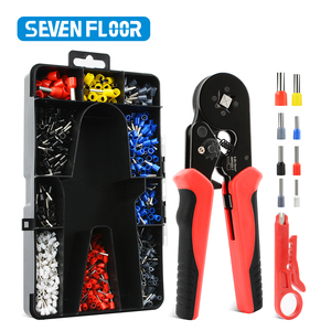 Kit de Herramientas de Crimpado de Cables Autoajustables con 1200 Terminales de Férula, Kit de Crimpado, Pelacables, Alicates, Herramienta Manual Multiusos 2PK-3413 - Product Image 1