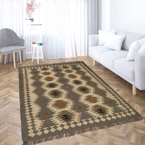 Fabriqué à la main moderne géométrique Kilim laine Jute tapis Durable tapis décoratif pour la maison bureau chambre sol Design tapis et ensembles - Product Image 2