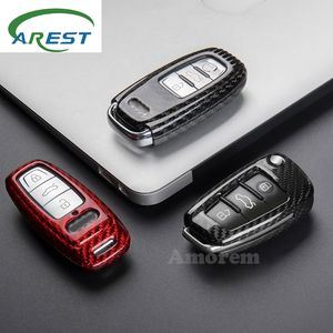 Coque de protection pour clé de voiture en fibre de carbone pour <span class=keywords><strong>Audi</strong></span> A1 A3 <span class=keywords><strong>S3</strong></span> A4 S4 B7 B8 A5 S5 A6 A7 A8 RS3 RS5 RS4 TT RS Q3 Q5 Q7 - Product Image 2