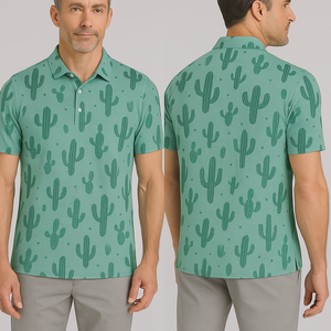 Camisetas de Golf Personalizadas al por Mayor con Logotipo 2025, de Spandex y Poliéster para Hombre, de Manga Corta, Estampadas para Verano - Product Image 1