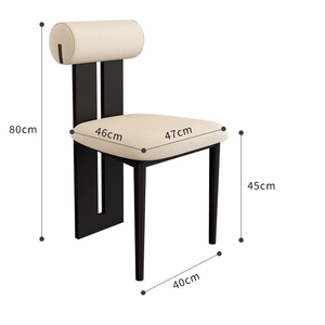 <span class=keywords><strong>Chaise</strong></span> <span class=keywords><strong>de</strong></span> <span class=keywords><strong>salle</strong></span> <span class=keywords><strong>à</strong></span> <span class=keywords><strong>manger</strong></span> ergonomique capitonnée <span class=keywords><strong>de</strong></span> style scandinave moderne en <span class=keywords><strong>noir</strong></span> pour appartement avec 8 chaises - Product Image 4