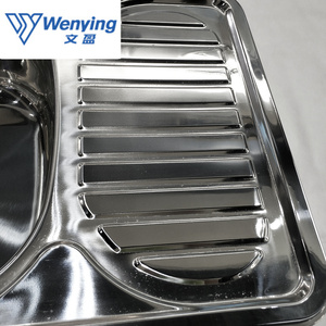 Évier de cuisine moderne en acier inoxydable à cuve unique <span class=keywords><strong>660</strong></span>*420MM Finition satinée/E-Planting/Décor poli Personnalisable avec robinet - Product Image 6