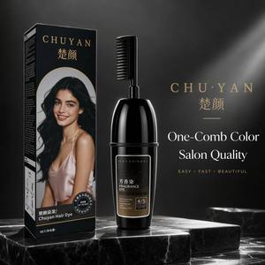 CHU·YAN Champú Tinte para el Cabello a Base de Hierbas Sin Amoníaco 500ml - Color Negro Natural de Larga Duración con Extractos de Ginseng y Jengibre - Product Image 1