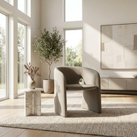 Fauteuil d'appoint gris de luxe OEM&ODM, fauteuil d'appoint moderne rembourré sur mesure pour salon familial