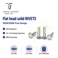 Rivets plats en acier TianFang pour supports de roues de bagages, finition nickelée, tailles personnalisées avec support d'échantillonnage rapide