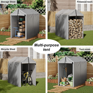 Abri de stockage extérieur portable 3x6 pi abri à baldaquin avec <span class=keywords><strong>porte</strong></span> à glissière enroulable pour vélo moto - Product Image 6