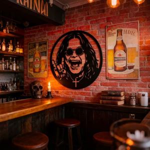 Adorno de Metal con Silueta de Rock Heavy Metal, Decoración de Pared de Estilo Industrial Retro para Bar - Product Image 3