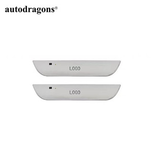 ไฟตกแต่งประตูรถยนต์ไร้สาย RGB LED พร้อมโลโก้รถยนต์ ไฟต้อนรับ LED ไฟ Ambient Light แผ่นกันรอยขีดข่วน ไฟตกแต่งแบบกำหนดเองได้ - Product Image 2