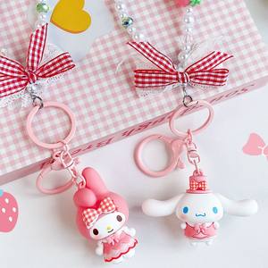 Echte geruite Strawberry Series KT handgemaakte touwgesp schattige cartoon schattig meisje hart tas hanger - Product Image 3