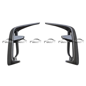 M-Style Carbon Front Bumper Fins Canards Fog Light Eyelids Cover Air Vent <b>Splitter</b> for Honda for Civic 11TH FL5 Type R 2022-2023 - Product Image 5