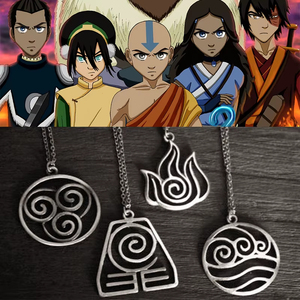 Collana con Ciondolo Anime Avatar: L'Ultimo Dominatore dell'Aria, Stile Vintage, Tribù dell'Acqua e del Fuoco, Gioielli per Fan, Vendita all'Ingrosso - Product Image 1