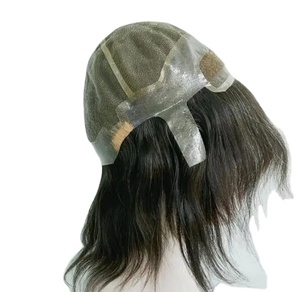 Parrucca piena del merletto di colore 1B dei capelli umani di azione dei capelli umani eleganti 100% per gli uomini - Product Image 1