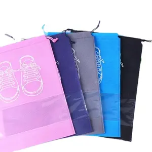 10/5pcs 신발 보관 주최자 가방 부직포 여행 휴대용 옷장 가방 방수 포켓 의류 투명 교수형 가방