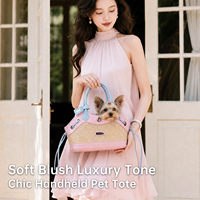 Sac de transport tissé pour chat - Sac à bandoulière portable grande capacité pour animaux de compagnie, idéal pour l'extérieur, les voyages, la plage, sac à dos pour petit chien et chat