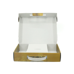 Boîte en carton ondulé durable avec logo personnalisé imprimé, poignée en plastique, pliable, à double rabat, 6x4x1, pour emballage cadeau de carnet - Product Image 4