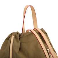 Sac à dos pour ordinateur portable en nylon imperméable de créateur pour femme avec cuir véritable, élégant, pour étudiants, affaires et voyages