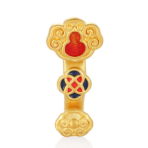Diseño único de gran tamaño 24K oro micro-duro oro sólido Ruyi forma pulsera con cuentas joyería de oro de gama alta - Product Image 1