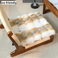 Coussin de chaise en fourrure de renard argenté, coussin moelleux et pelucheux pour fauteuil de salon à domicile